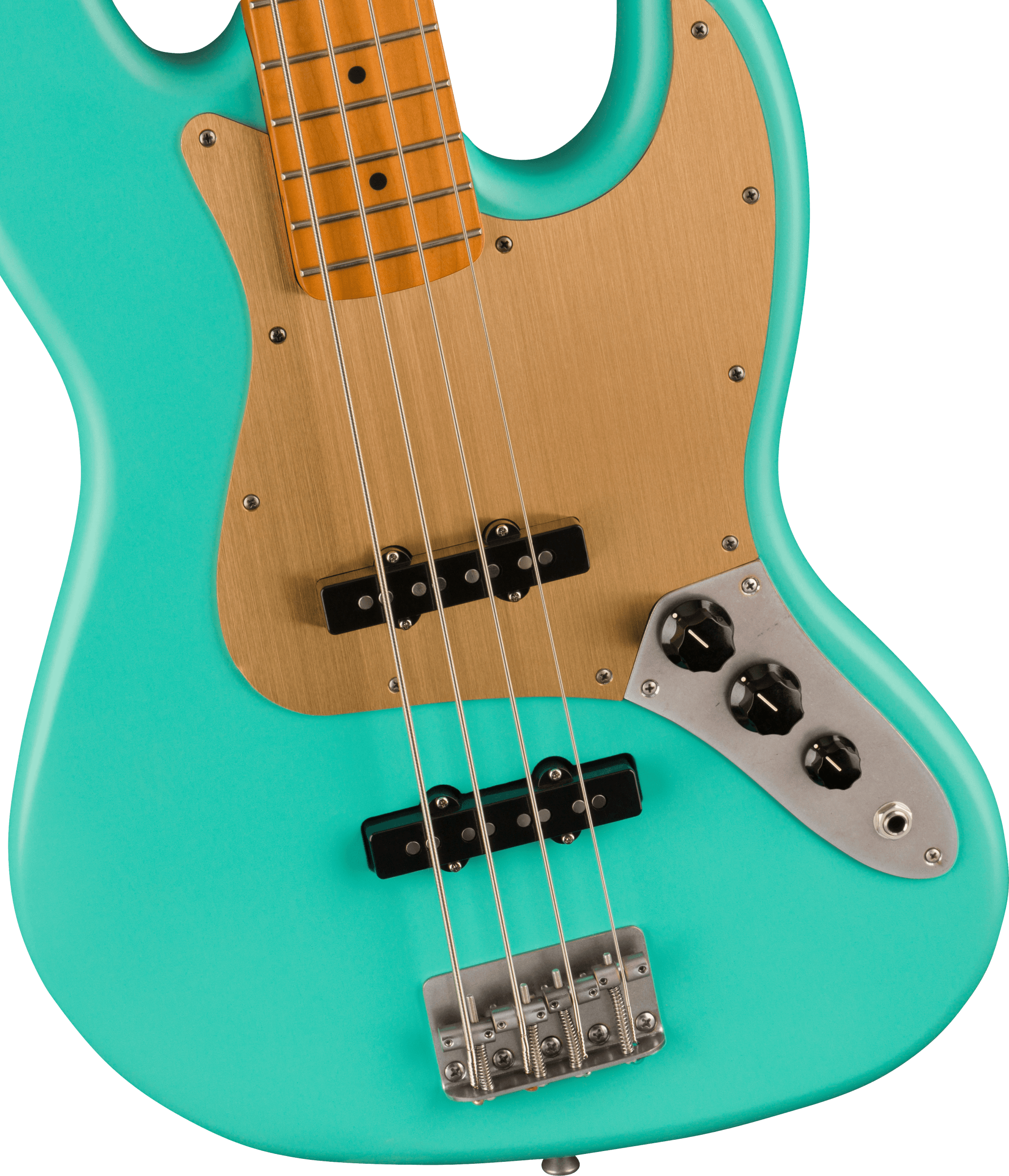 Squier Jazz Bass 40th Anniversary Gold Edition Mn - Satin Seafoam Green - Solidbody E-bass - Variation 2