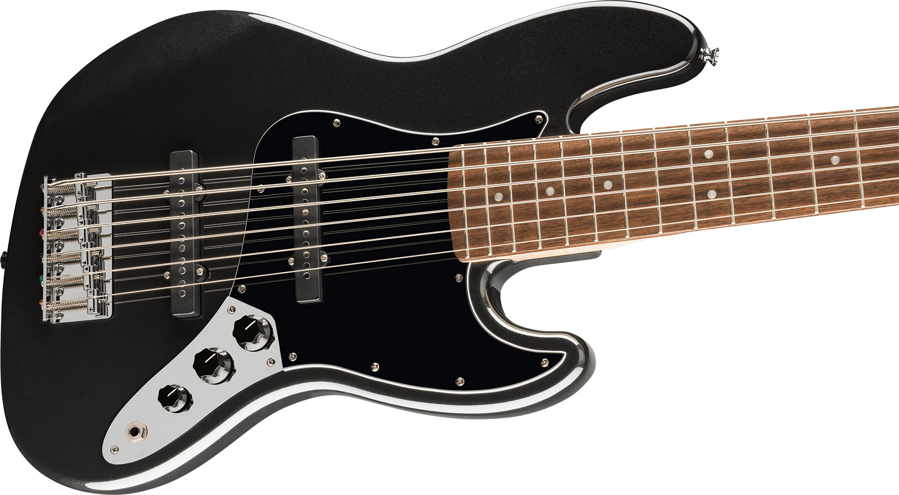 Squier Jazz Bass Vi Affinity 6c Lau - Black Metallic - Solidbody E-bass - Variation 2