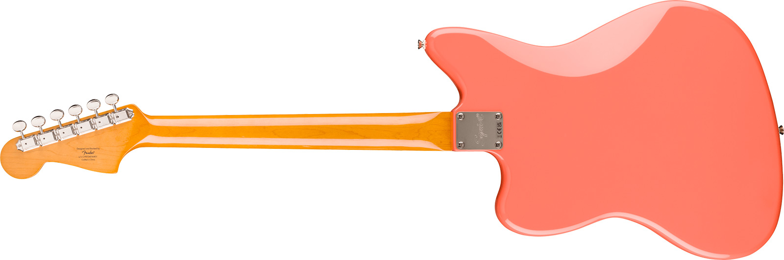 Squier Jazzmaster 60s Classic Vibe 2s Trem Lau - Tahitian Coral - Retro-Rock-E-Gitarre - Variation 1