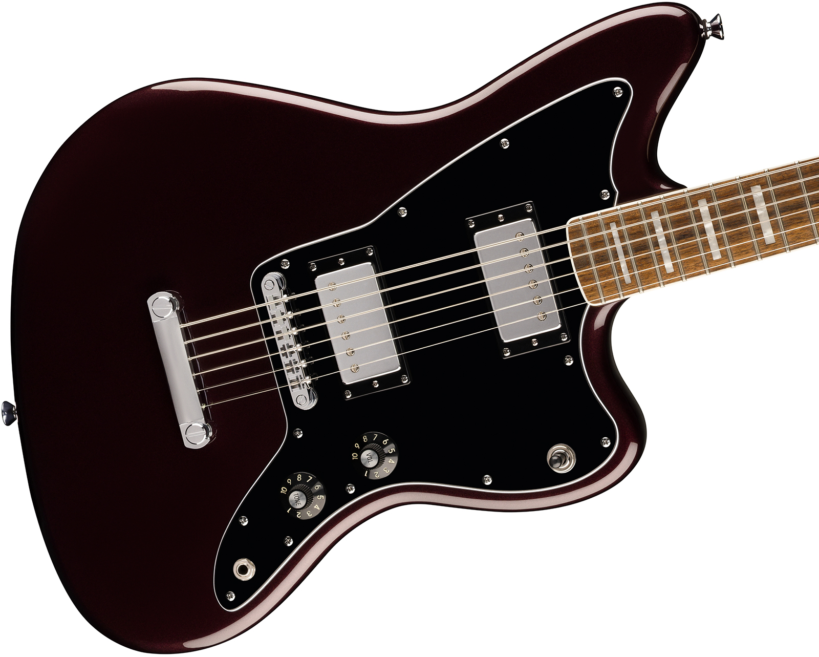 Squier Jazzmaster Baritone Hh Paranormal 2h Ht Lau - Oxblood - Retro-Rock-E-Gitarre - Variation 2