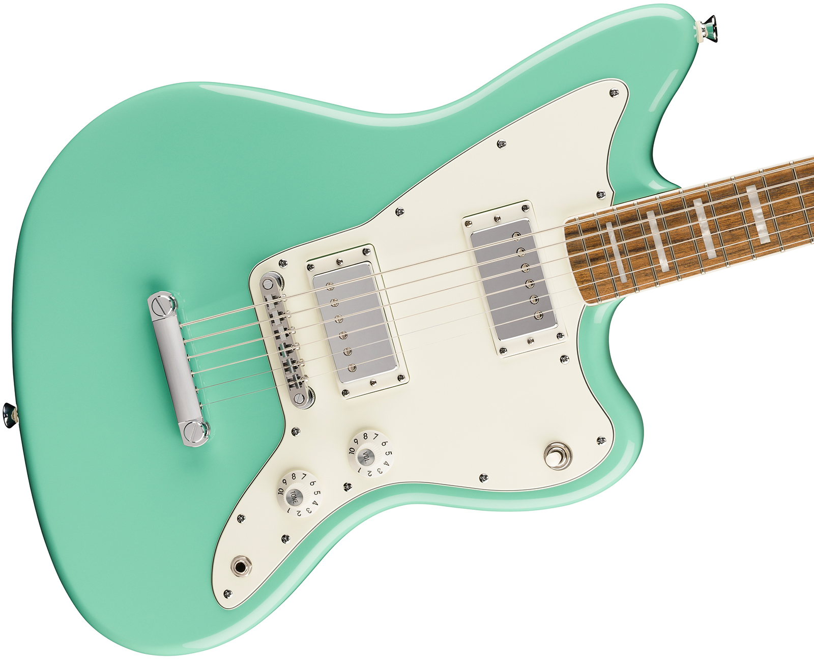 Squier Jazzmaster Baritone Hh Paranormal 2h Ht Lau - Seafoam Green - Retro-Rock-E-Gitarre - Variation 2
