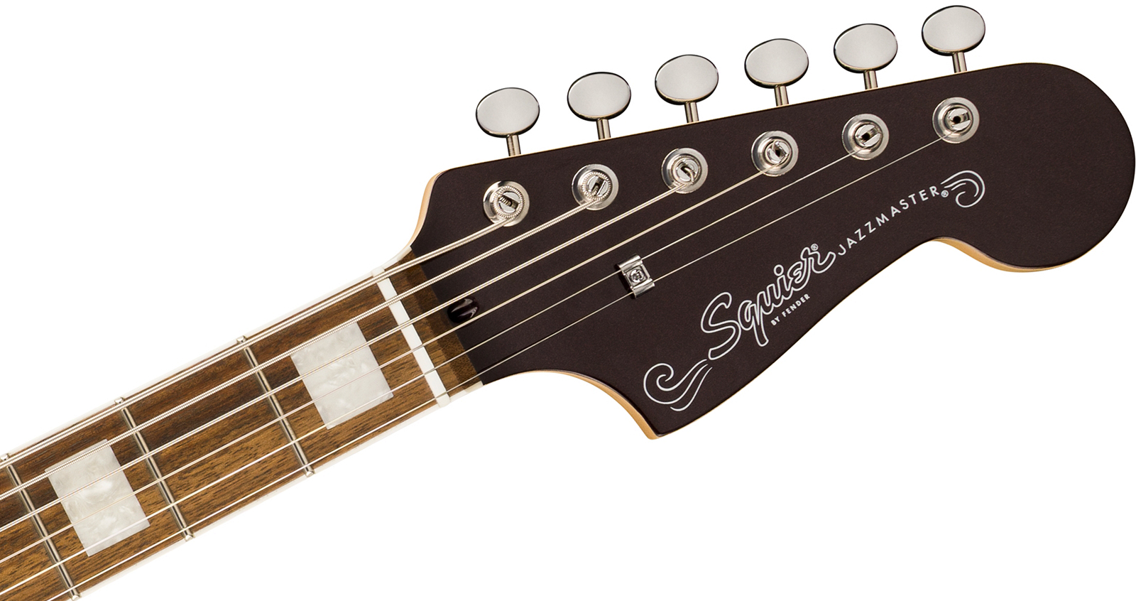 Squier Jazzmaster Baritone Hh Paranormal 2h Ht Lau - Oxblood - Retro-Rock-E-Gitarre - Variation 3