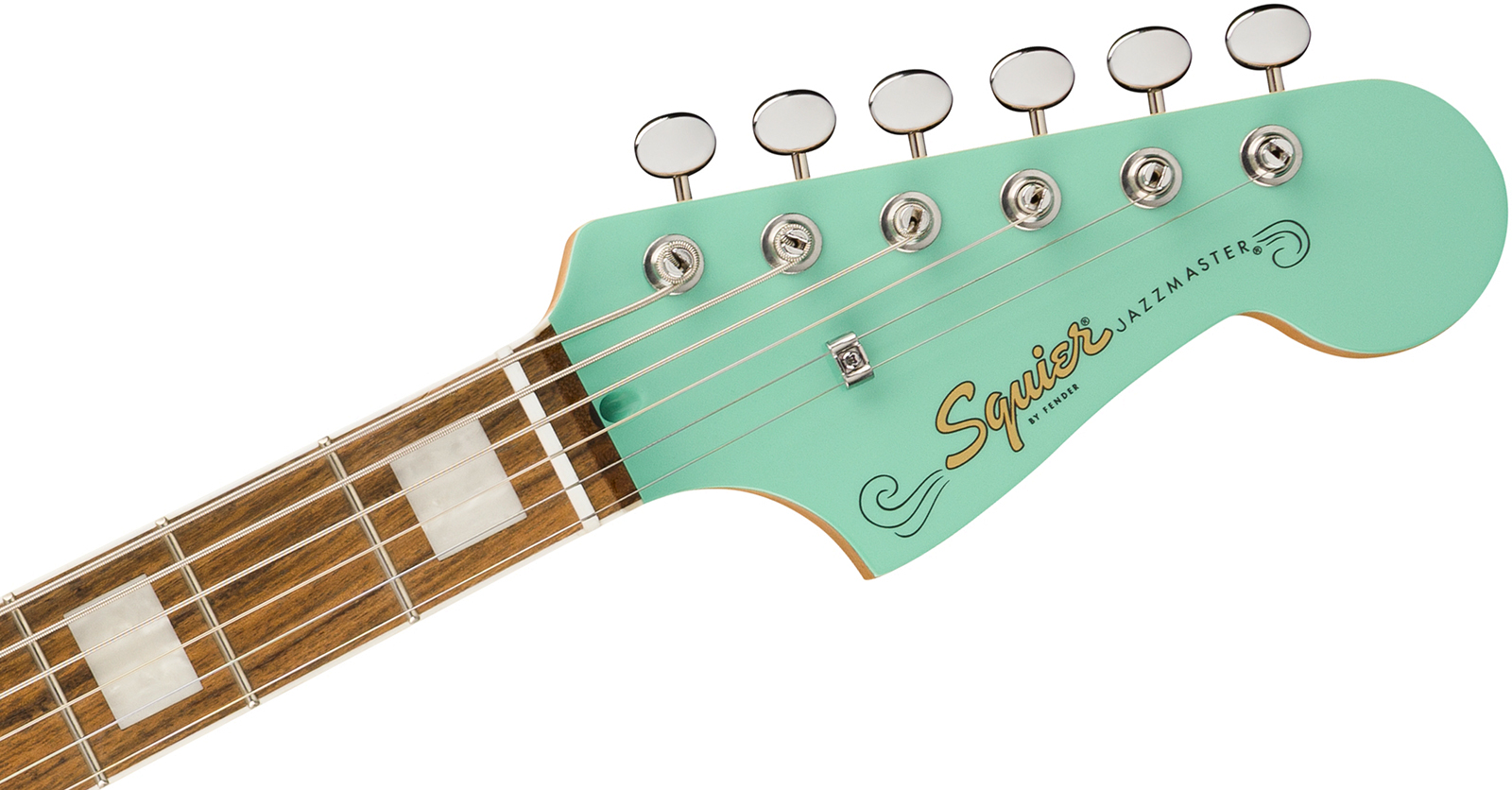 Squier Jazzmaster Baritone Hh Paranormal 2h Ht Lau - Seafoam Green - Retro-Rock-E-Gitarre - Variation 3