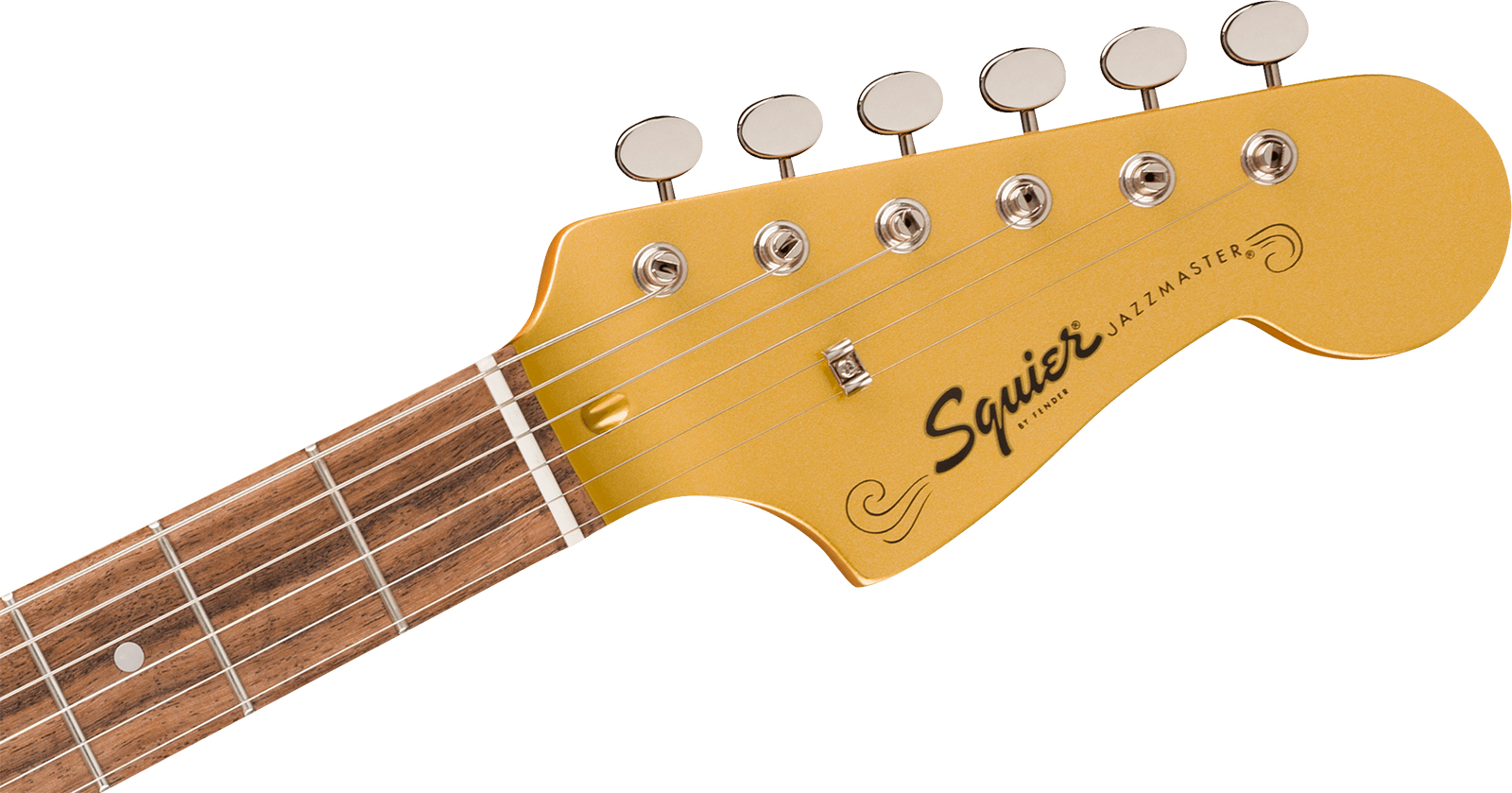 Squier Jazzmaster Classic Vibe 60s Fsr Ltd 2s Trem Lau - Aztec Gold Matching Headstock - Retro-Rock-E-Gitarre - Variation 3