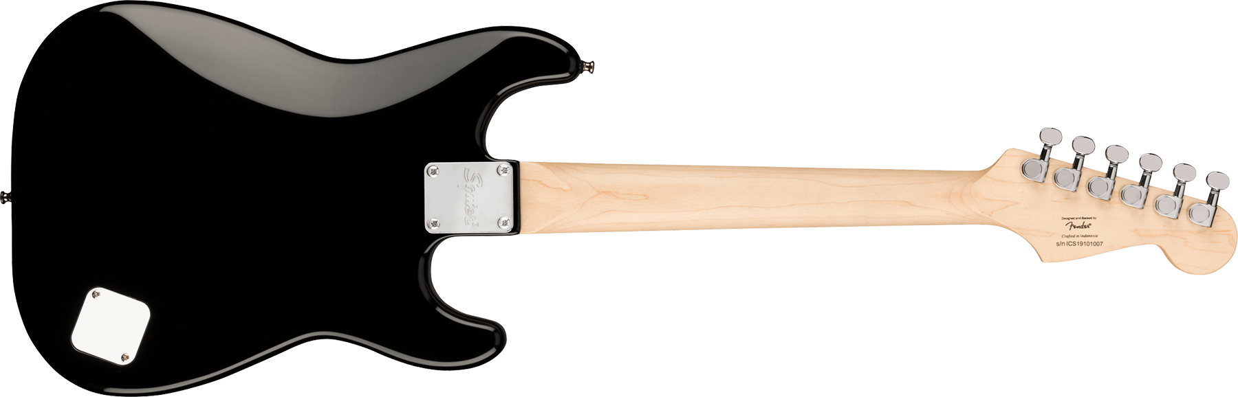 Squier Mini Strat V2 Lh Gaucher Ht Sss Lau - Black - E-Gitarre für Linkshänder - Variation 1