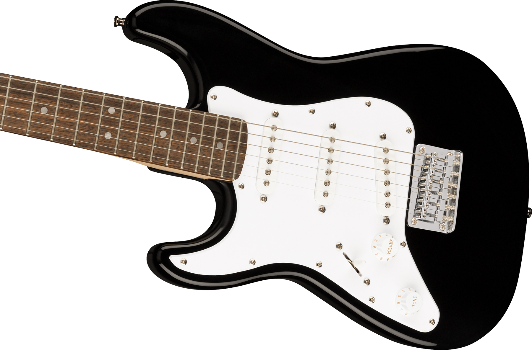 Squier Mini Strat V2 Lh Gaucher Ht Sss Lau - Black - E-Gitarre für Linkshänder - Variation 2