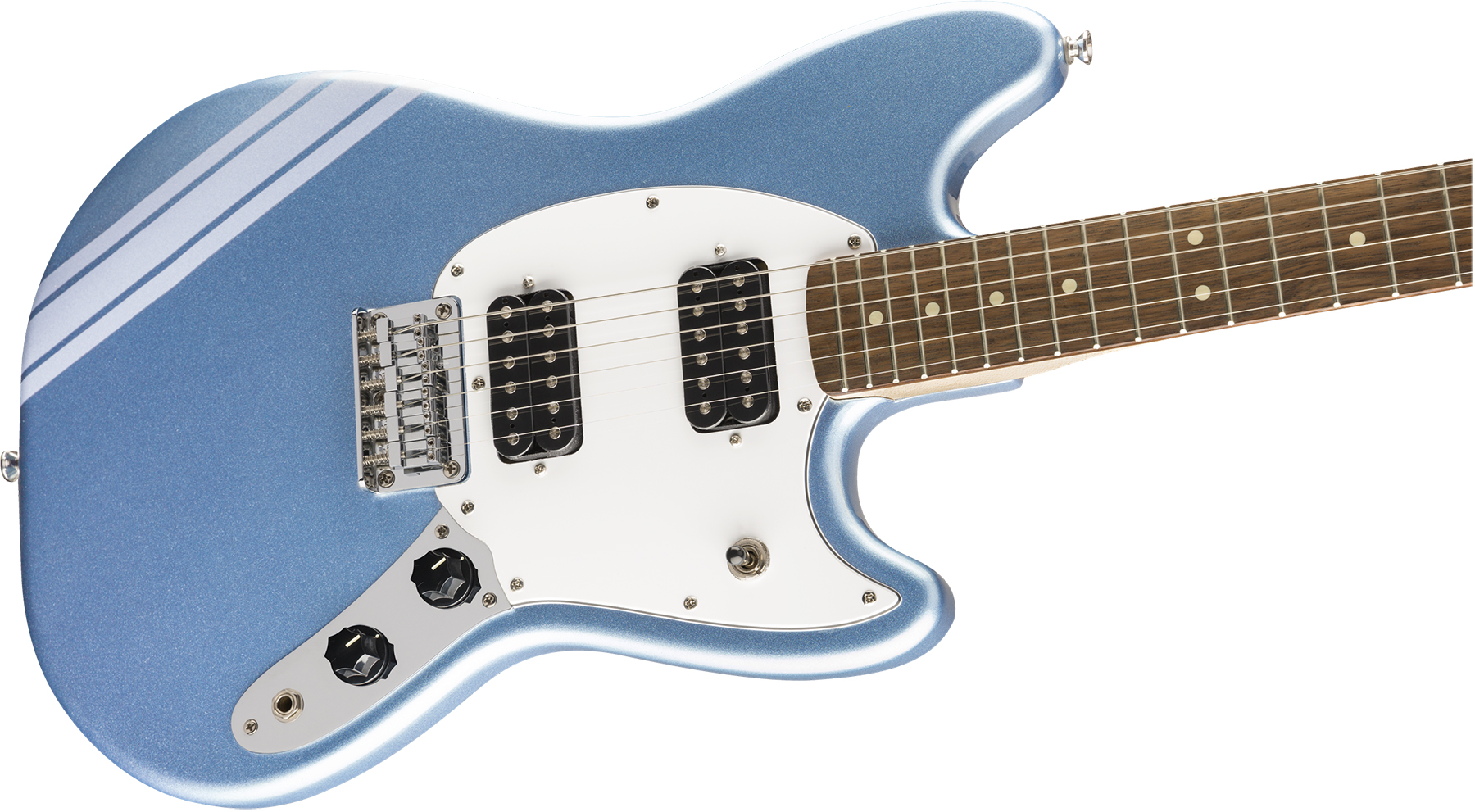 Squier Mustang Bullet Competition Hh Fsr Ht Lau - Lake Placid Blue - Retro-Rock-E-Gitarre - Variation 2