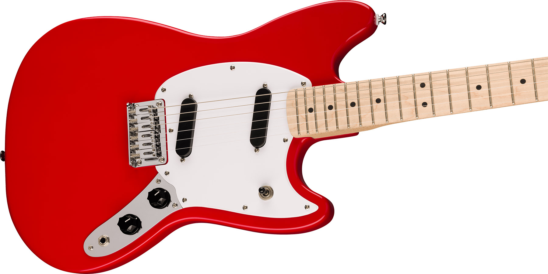 Squier Mustang Sonic 2s Ht Mn - Torino Red - Retro-Rock-E-Gitarre - Variation 2