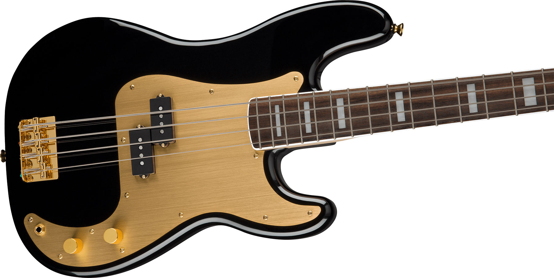 Squier Precision Bass 40th Anniversary Gold Edition Lau - Black - Solidbody E-bass - Variation 2