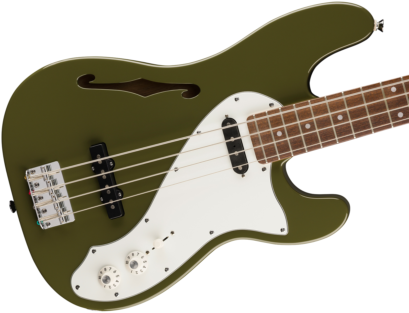 Squier Precision Bass Thinline Sj Paranormal Lau - Olive - Solidbody E-bass - Variation 2
