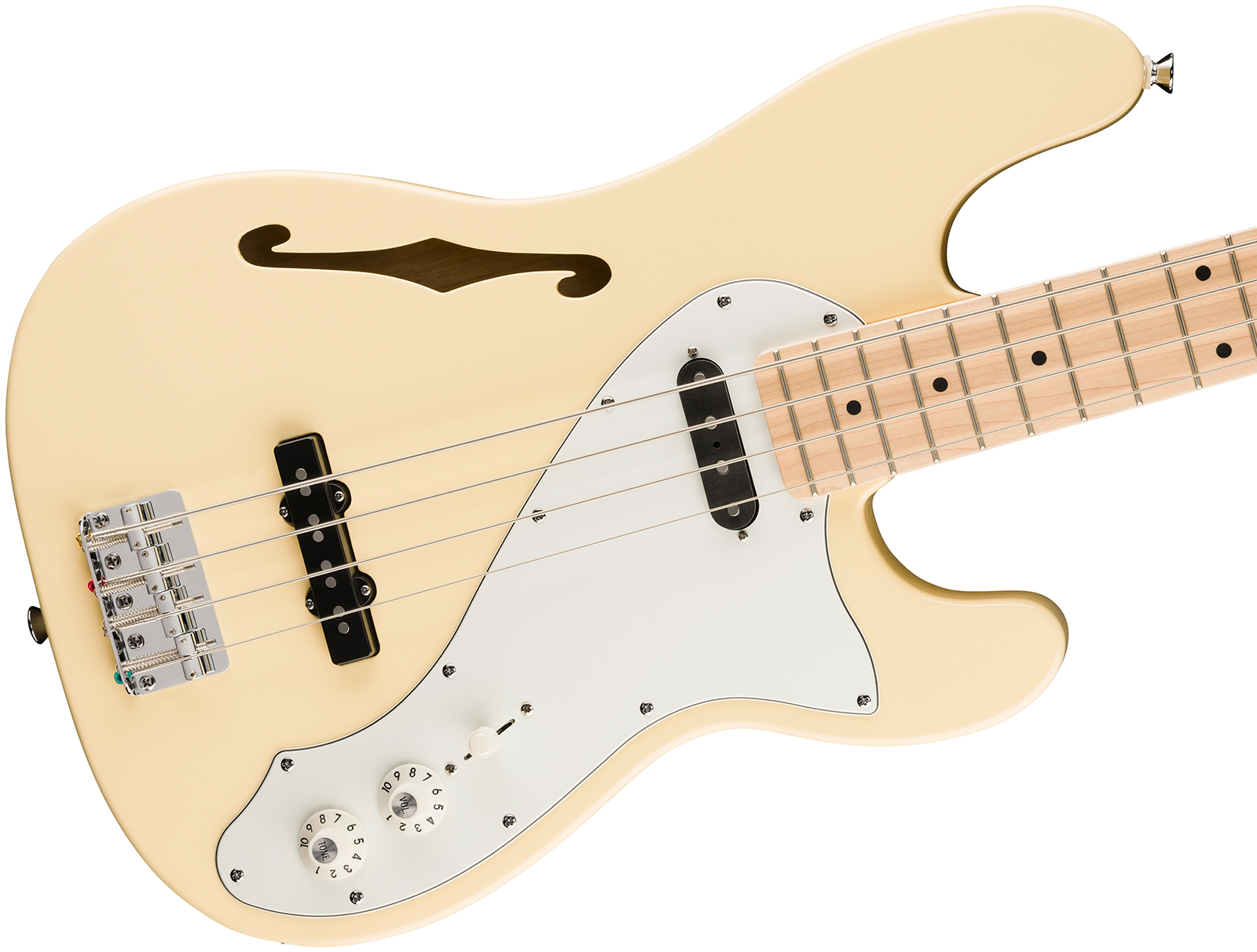 Squier Precision Bass Thinline Sj Paranormal Mn - Vintage White - Solidbody E-bass - Variation 2