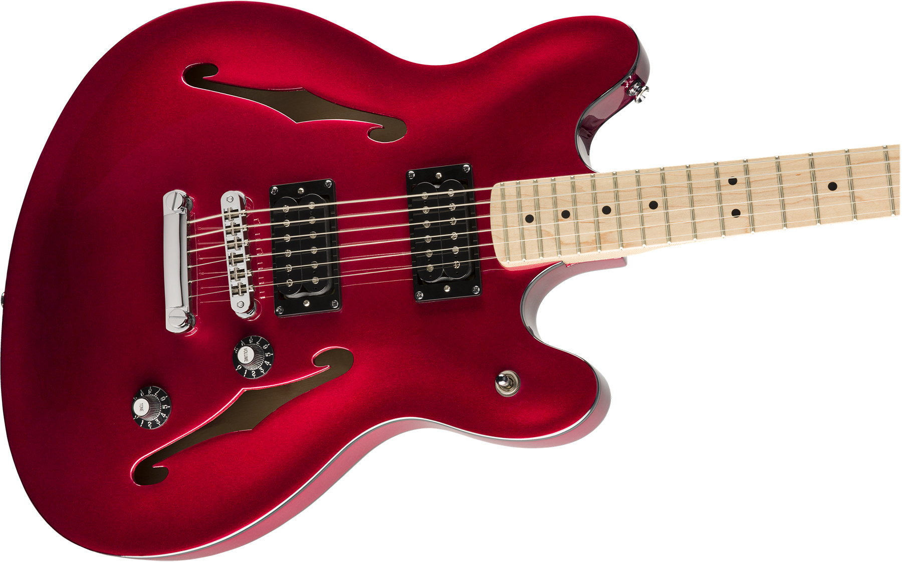 Squier Starcaster Affinity 2019 Hh Ht Mn - Candy Apple Red - Semi-Hollow E-Gitarre - Variation 2