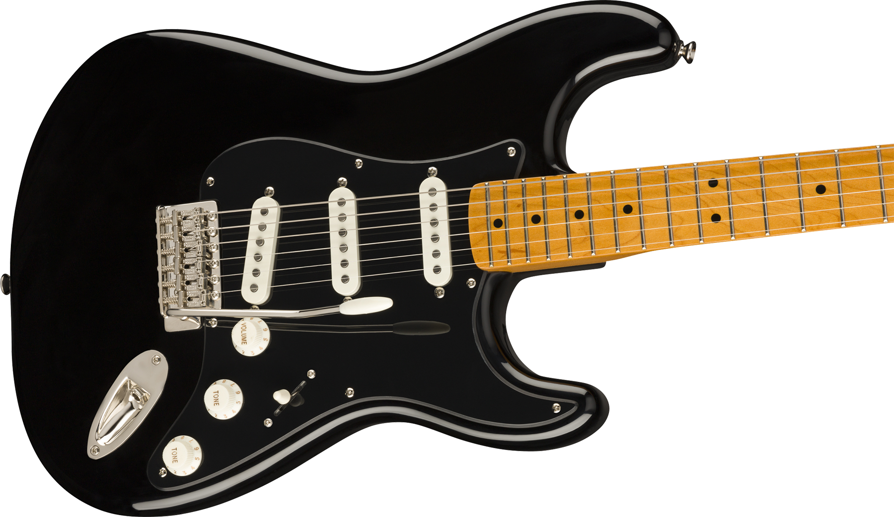 Squier Strat '50s Classic Vibe Fsr Ltd 2020mn - Black With Black Pickguard - E-Gitarre in Str-Form - Variation 2