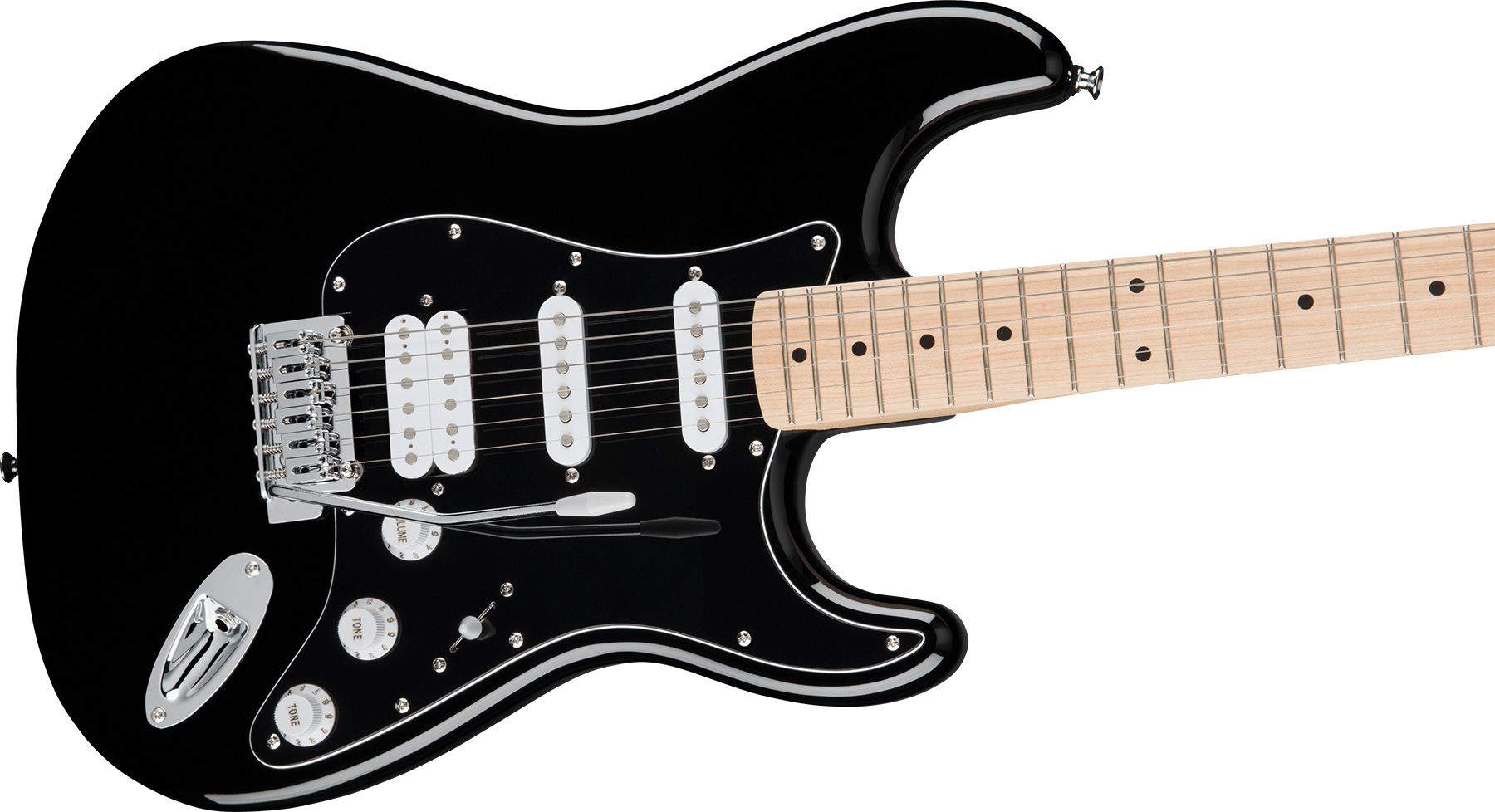 Squier Strat Affinity Black Pickguard Fsr Ltd Hss Trem Lau - Black - E-Gitarre in Str-Form - Variation 2