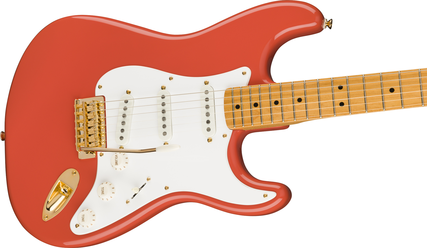 Squier Strat Classic Vibe '50s Fsr Ltd Mn - Fiesta Red With Gold Hardware - E-Gitarre in Str-Form - Variation 2