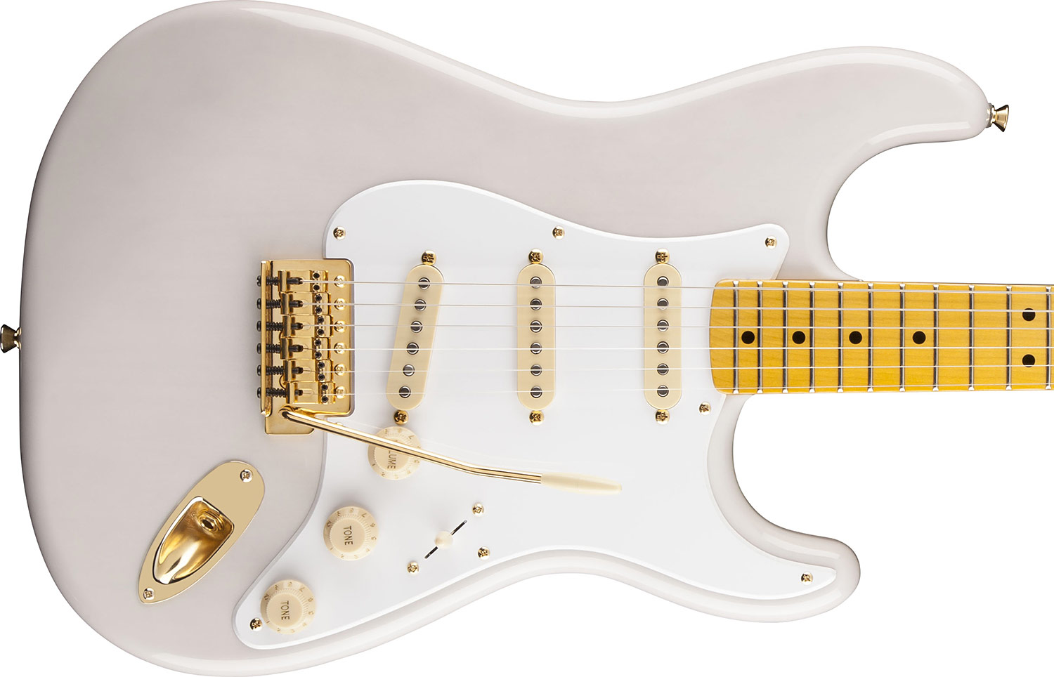 Squier Strat Classic Vibe '50s Gold Hardware Fsr Mn - White Blonde - E-Gitarre in Str-Form - Variation 1