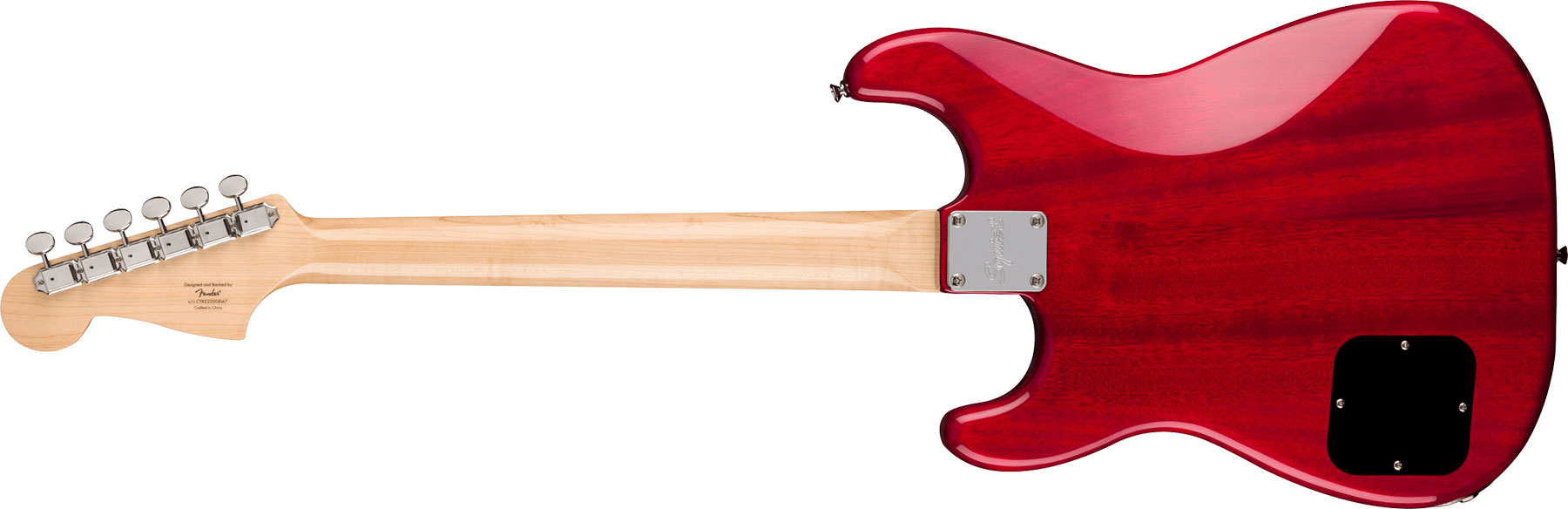 Squier Strat-o-sonic Paranormal 2s P90 Ht Lau - Crimson Red Transparent - E-Gitarre in Str-Form - Variation 1