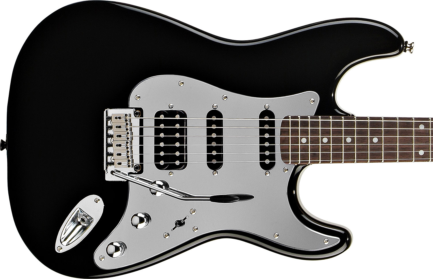 Squier Black & Chrome Standard Strat Hss (rw) - Black - E-Gitarre in Str-Form - Variation 2