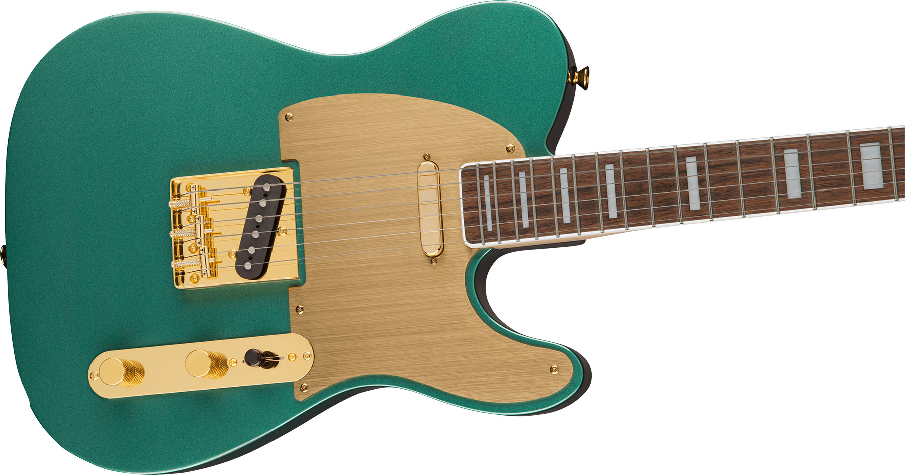 Squier Tele 40th Anniversary Gold Edition Lau - Sherwood Green Metallic - E-Gitarre in Teleform - Variation 2