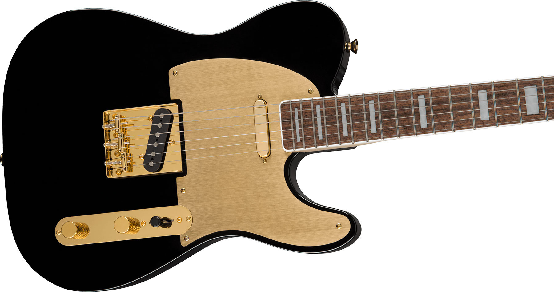 Squier Tele 40th Anniversary Gold Edition Lau - Black - E-Gitarre in Teleform - Variation 2