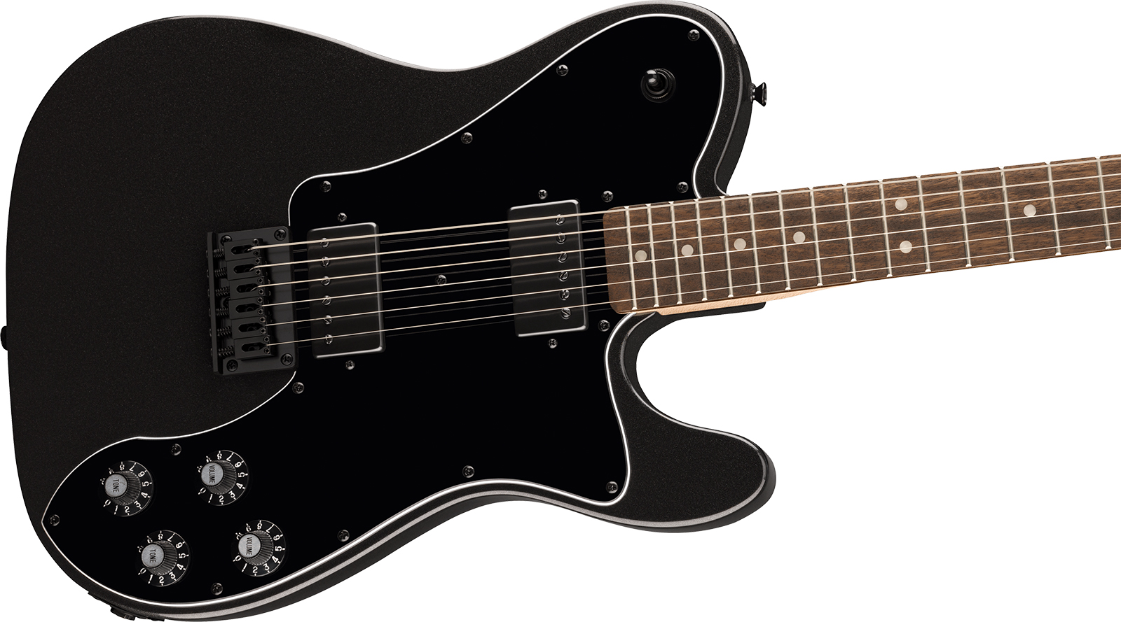 Squier Tele Deluxe Affinity Fsr Ltd 2h Ht Lau - Metallic Black Matching Headstock - E-Gitarre in Teleform - Variation 2