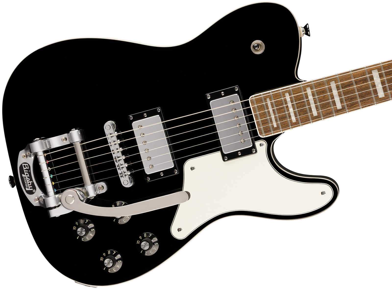 Squier Tele Deluxe Troublemaker Bigsby Paranormal Paranormal 2h Trem Lau - Black - E-Gitarre in Teleform - Variation 2