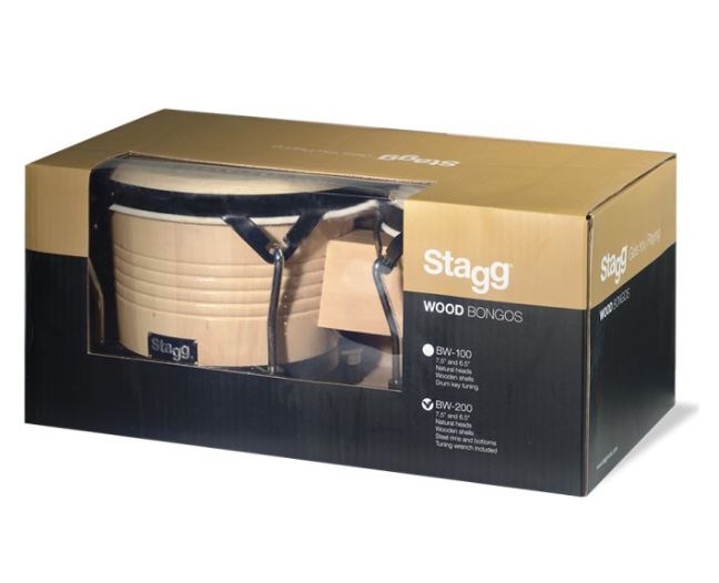 Stagg Bw-200-n Bongos Latins En Bois 7,5