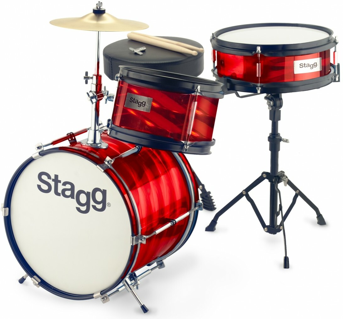 Stagg Batterie Junior 3/12b - 3 FÛts - Rouge - Junior Akustik Schlagzeug - Main picture