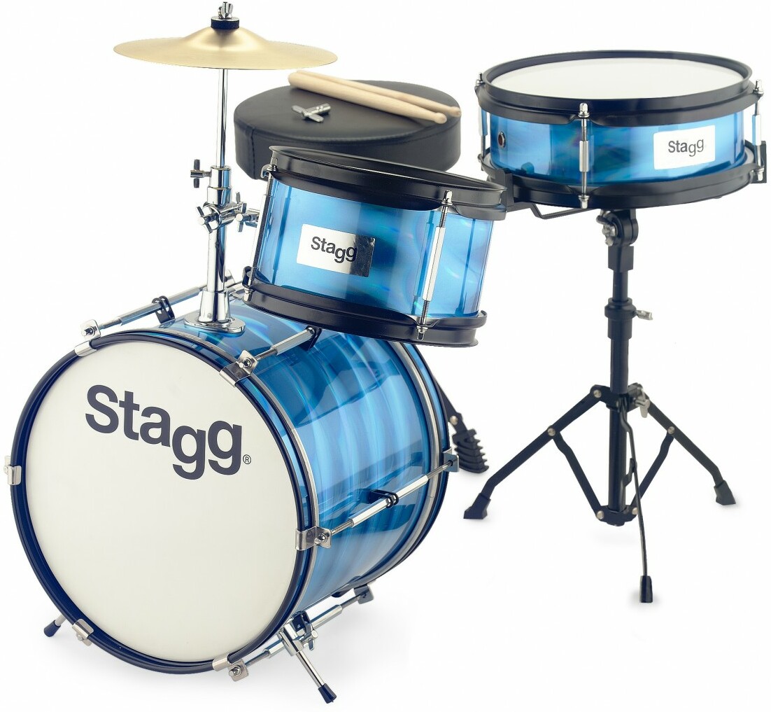 Stagg Batterie Junior 3/12bl - 3 FÛts - Bleu - Junior Akustik Schlagzeug - Main picture