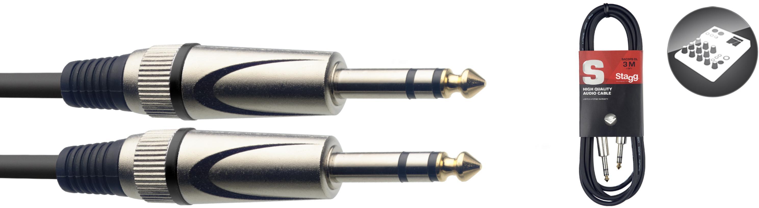 Kabel Stagg SAC3PS Deluxe jack / jack stereo - 3m
