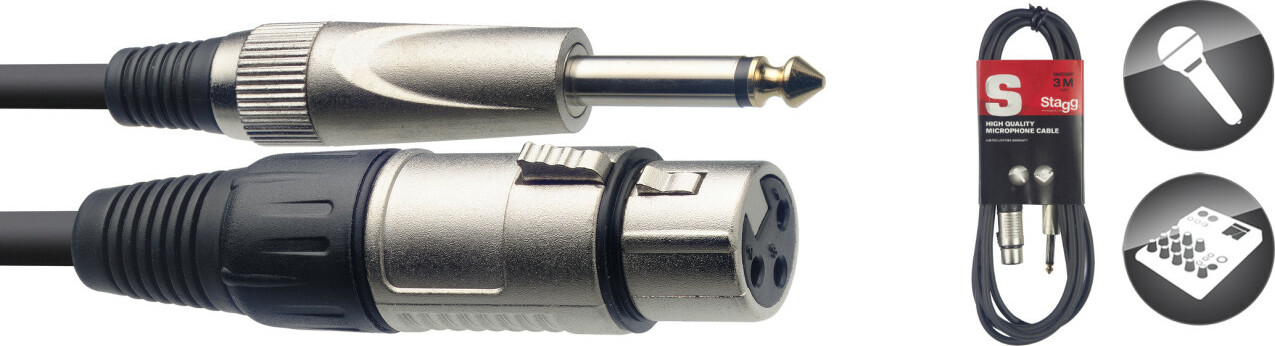 Stagg Smc3xp Xlr Femelle Vers Jack Male 3m - Kabel - Main picture