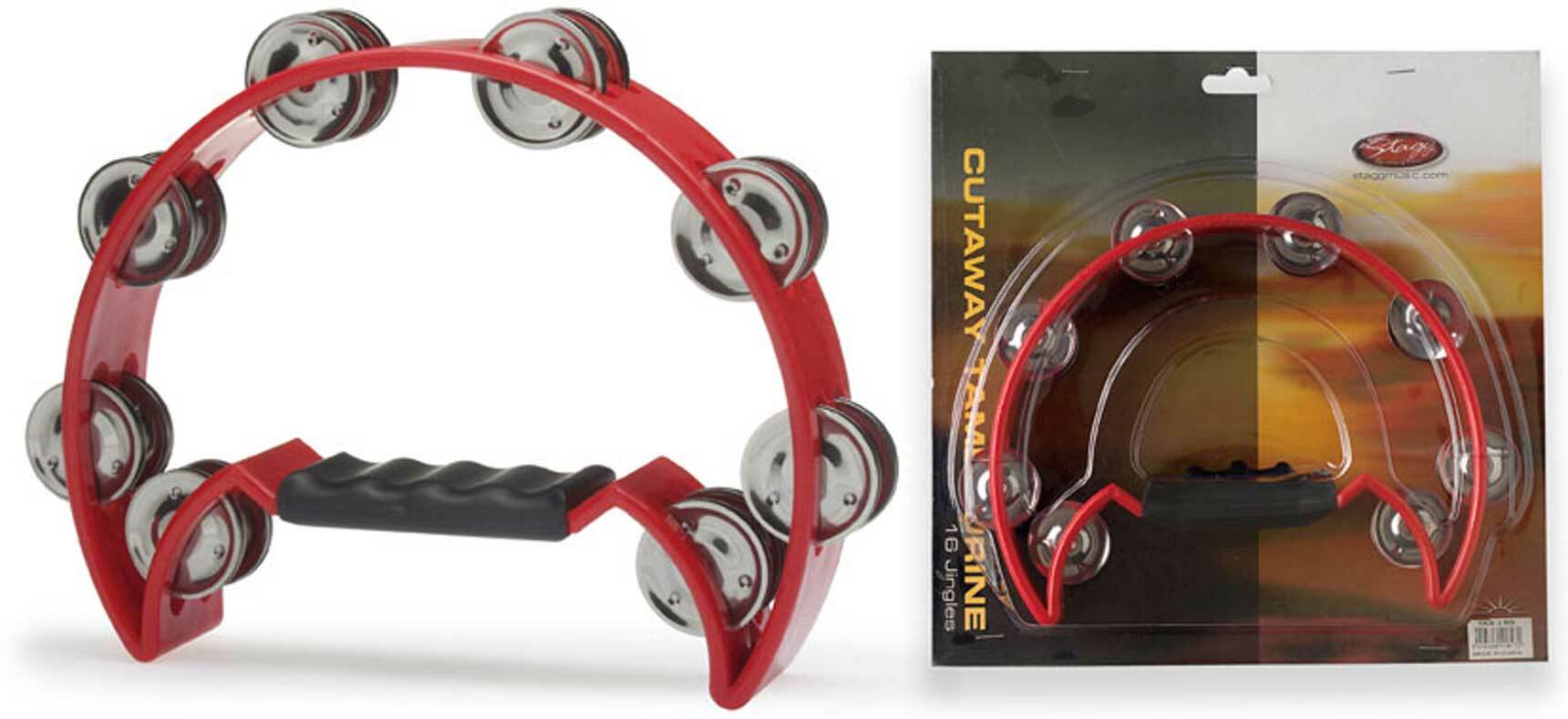 Stagg Tab-2 Rd Tambourin Demi Lune 16 Cymbales Rouge - Tamburin - Main picture