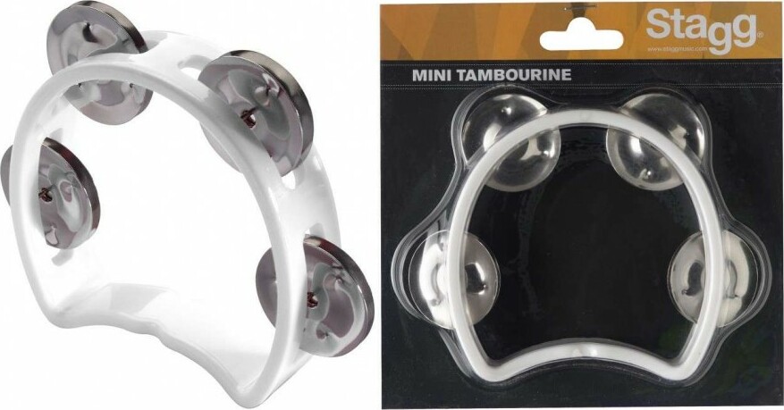 Stagg Tab-mini/wh Mini Tambourin En Plastique Avec 4 Cymbalettes White - Schlagzeug schütteln - Main picture