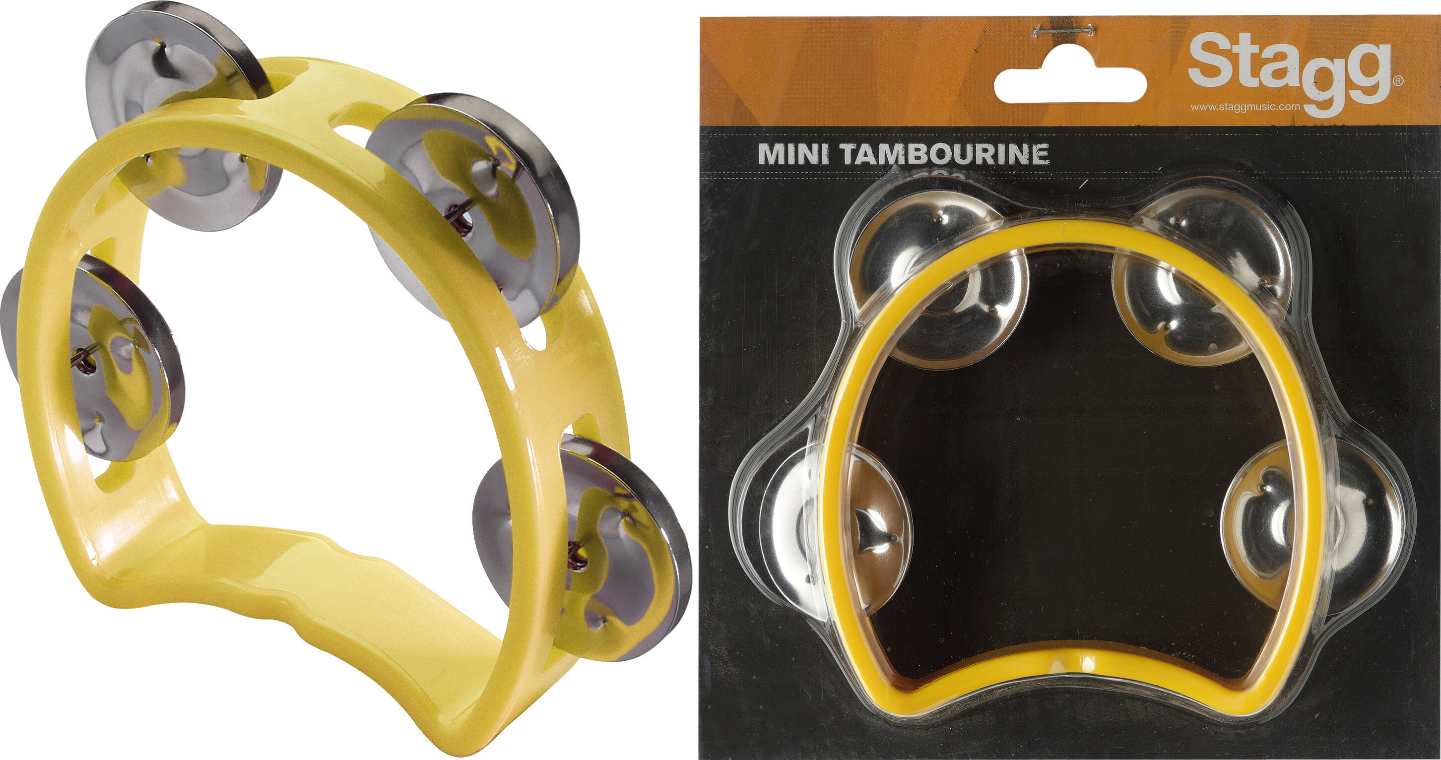 Stagg Tab-mini/yw Plastique 4 Cymbalettes Yellow - Schlagzeug schütteln - Main picture