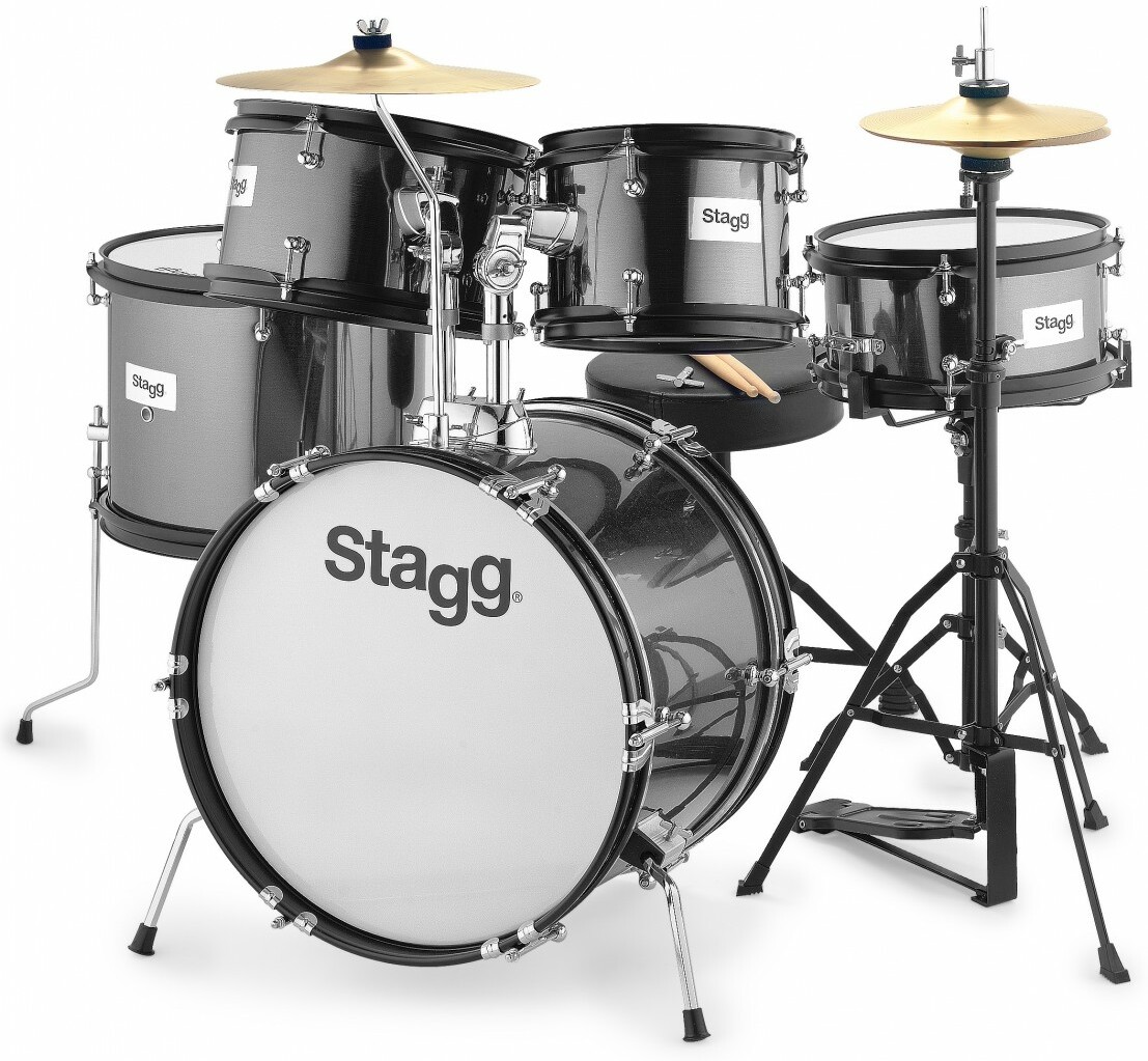 Stagg Tim Jr 5/16 Bk - Black - Junior Akustik Schlagzeug - Main picture