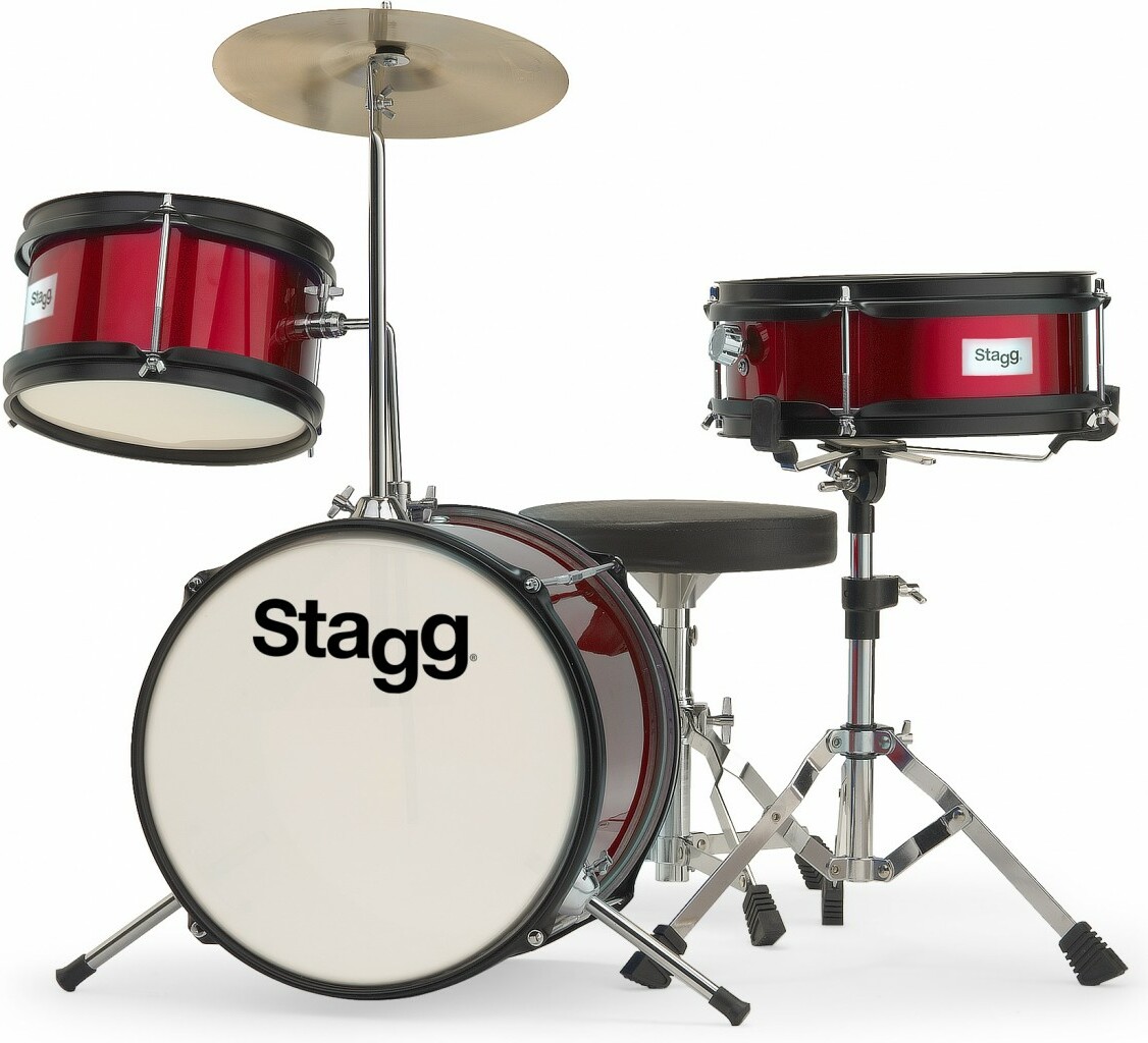 Stagg Tim Jr3/12 Rd - 3 FÛts - Rouge - Junior Akustik Schlagzeug - Main picture