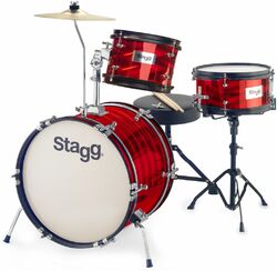 Junior akustik schlagzeug Stagg Junior Drum Set 3/16B + Hardware - 3 kessel - Rouge