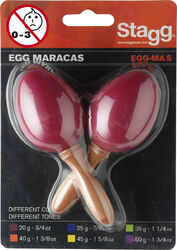 Schlagzeug schütteln Stagg EGG-MA S/RD Pair of Plastic Egg Maracas Red