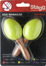 Schlagzeug schütteln Stagg EGG-MA S/GR Pair Of Plastic Egg Maracas Green