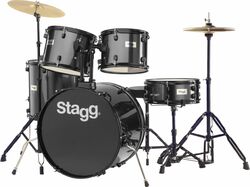 Standard akustik schlagzeug Stagg TIM122B + hardware + cymbales - 5 kessel - Noir