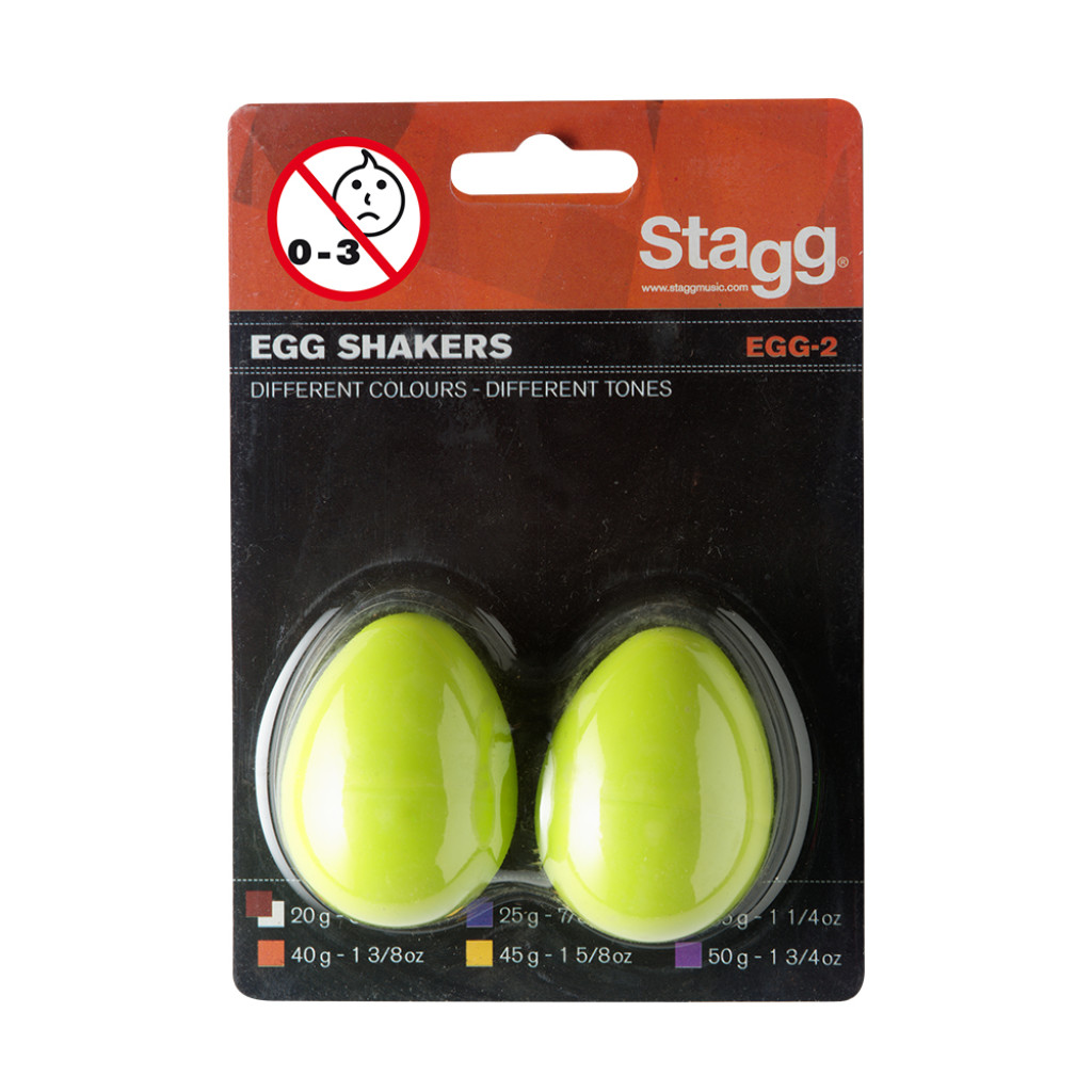 Stagg Egg-2 Gr Paire De Egg Shakers En Plastique Green - Schlagzeug schütteln - Variation 1