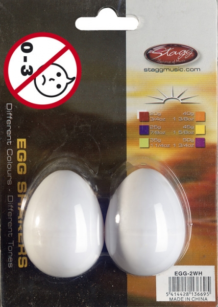 Stagg Egg-2 Wh Paire De Egg Shakers En Plastique White - Schlagzeug schütteln - Variation 1