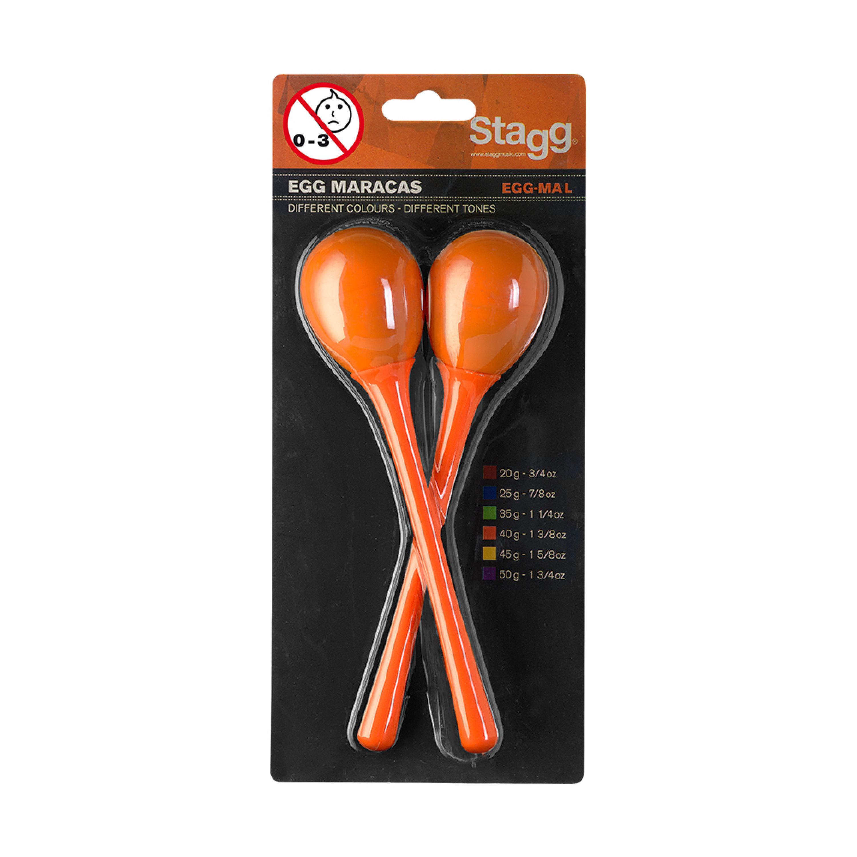 Stagg Oeufs  Maracas Orange Par Paire - Egg Maracas Long Orange - Schlagzeug schütteln - Variation 1