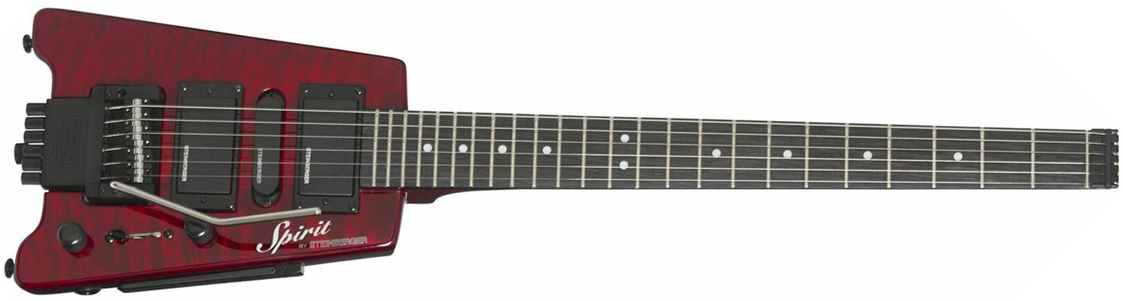 Steinberger Gt-pro Deluxe Quilt Top Outfit Hsh Trem Rw +housse - Wine Red - Elektrische Reisegitarre - Main picture