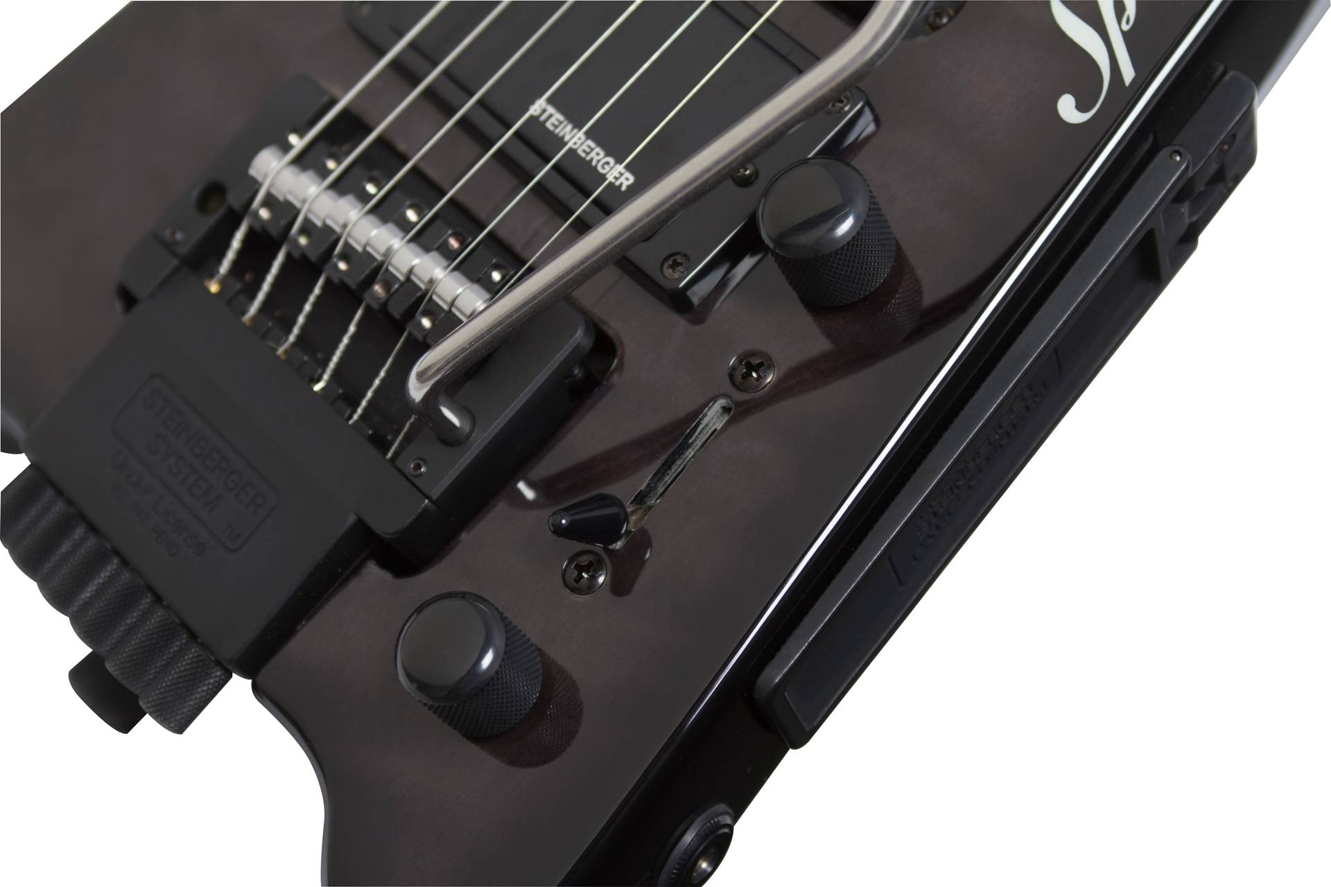 Steinberger Gt-pro Deluxe Quilt Top Outfit Hsh Trem Rw +housse - Trans Black - Elektrische Reisegitarre - Variation 1