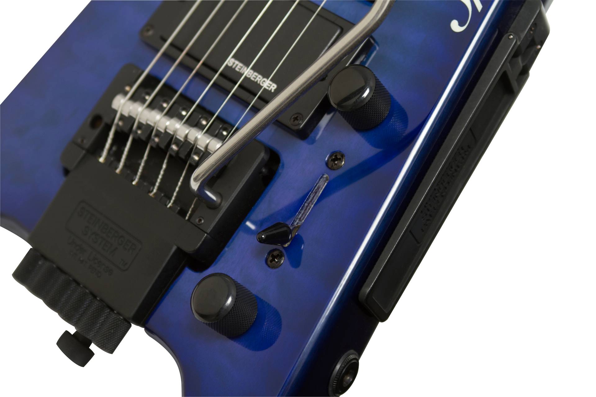 Steinberger Gt-pro Deluxe Quilt Top Outfit Hsh Trem Rw +housse - Trans Blue - Elektrische Reisegitarre - Variation 1