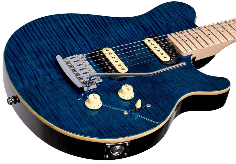 Sterling By Musicman Axis Flame Maple Ax3fm Hh Trem Mn - Neptune Blue - Single-Cut-E-Gitarre - Variation 2