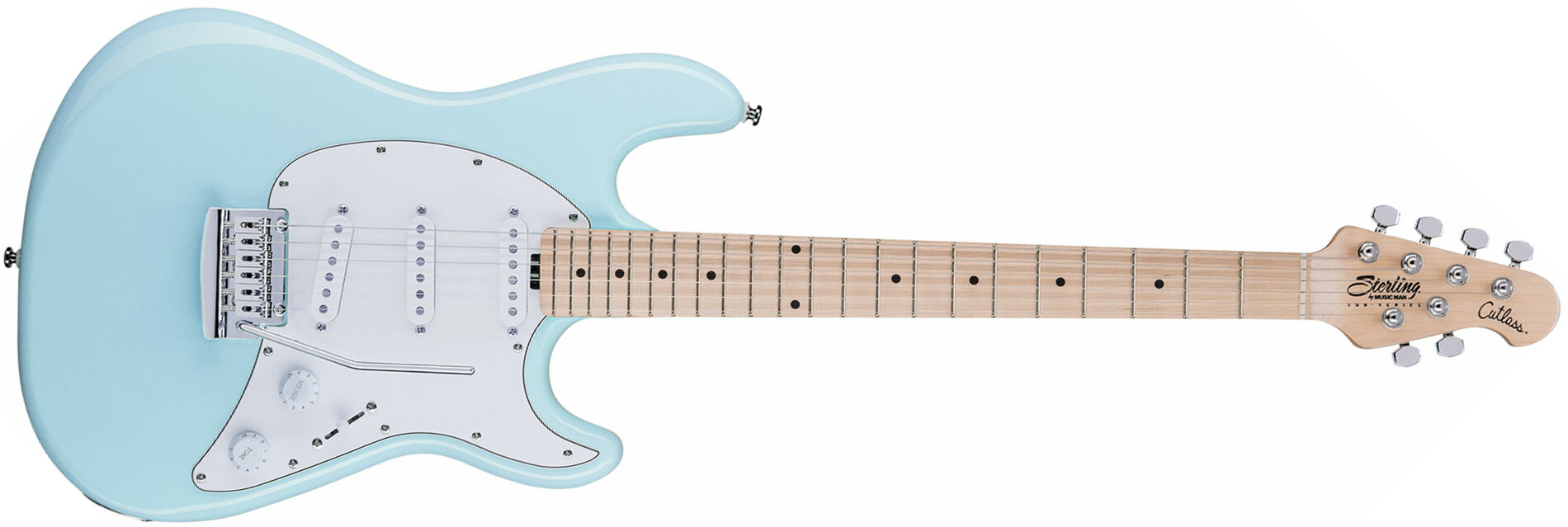 Sterling By Musicman Cutlass Ct30sss 3s Trem Mn - Daphne Blue - E-Gitarre in Str-Form - Main picture
