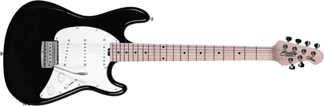 Sterling By Musicman Cutlass Ct50sss Trem Mn - Black - Retro-Rock-E-Gitarre - Main picture