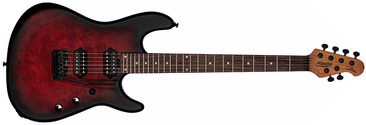 Sterling By Musicman Jason Richardson6 Cutlass Signature 2h Trem Rw - Dark Scarlet Burst Satin - E-Gitarre in Str-Form - Main picture